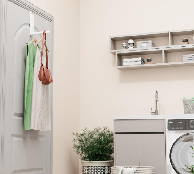 Foldable Over-The-Door Drying Rack; For Indoor Laundry Rooms, 2-Piece Set - Image 2