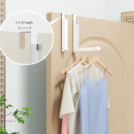Foldable Over-The-Door Drying Rack; For Indoor Laundry Rooms, 2-Piece Set
