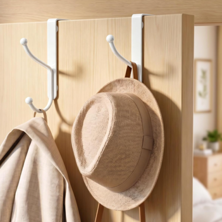 Heavy-Duty Over-The-Door Storage Rack; White, 2-Piece Set