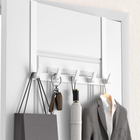 Extended-Length Over-The-Door Hook; Heavy-Duty, For Bathroom Towel Storage
