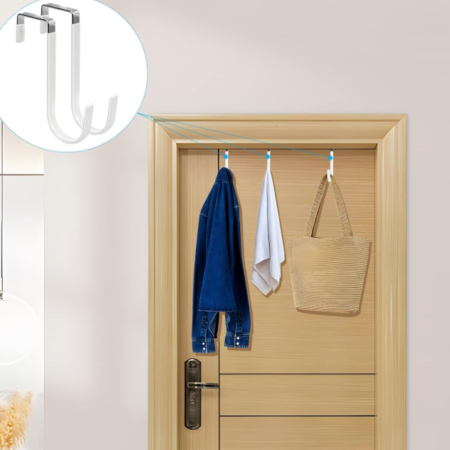 Over-The-Door Hook (Single-Hook Style); White, 4-Piece Set