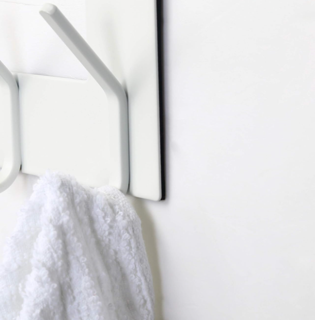 Stainless Steel Over-The-Door Hook; White, No Assembly Required, For Entryways Or Bathrooms - Image 2