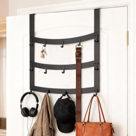 Three-Tier Over-The-Door Storage Rack; Designed For Thick Doors
