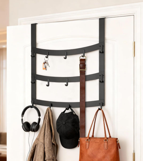 Three-Tier Over-The-Door Storage Rack; Designed For Thick Doors