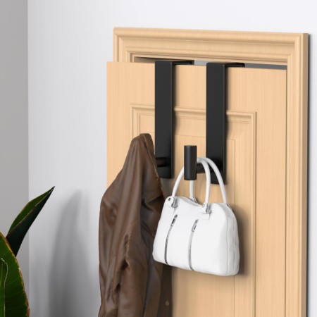 T-Shaped Over-The-Door Hook; Heavy-Duty Stainless Steel, 2-Piece Set