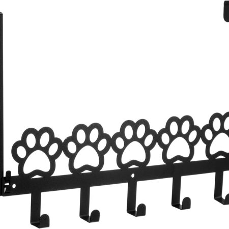 Over-The-Door Hook Rack With A "Dog Paw" Design, 5 Hooks, Decorative And Cute