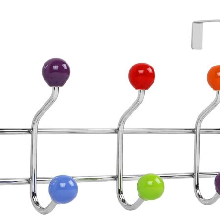 Over-The-Door Hook Rack, Multi-Colored Ceramic