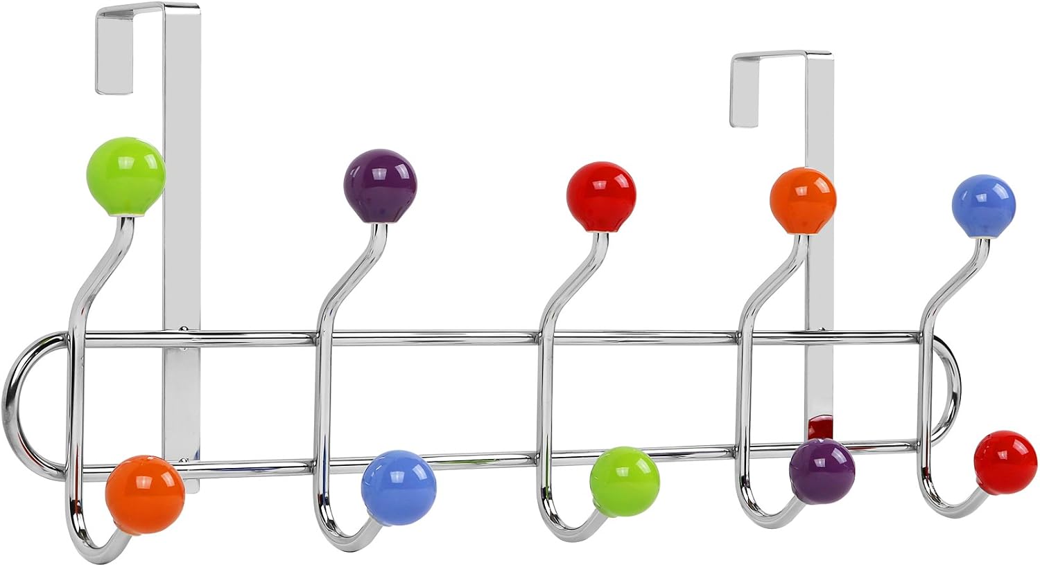 Over-The-Door Hook Rack, Multi-Colored Ceramic