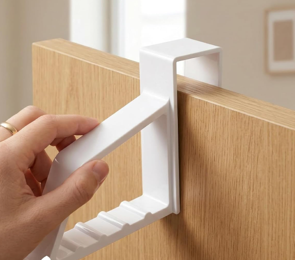 High-Load-Capacity Over-The-Door Hook; White, Plastic, 2-Piece Set - Image 2