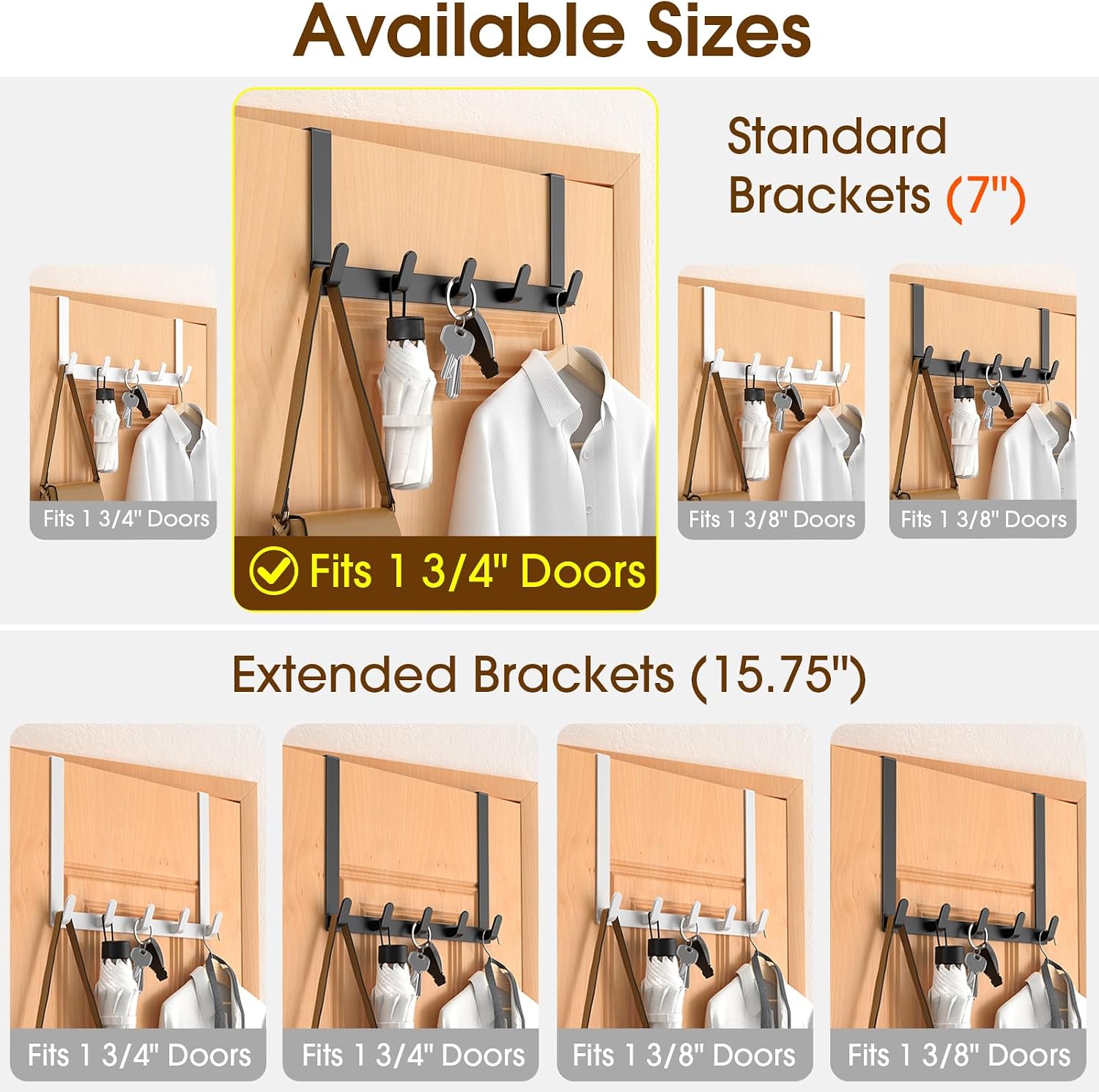 Heavy-Duty Over-The-Door Storage Rack, Black, For Towels - Image 2