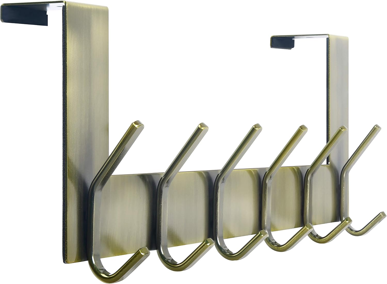 Over-The-Door Hook Rack For Towels, Coats, And Hats, In An Antique Bronze Finish