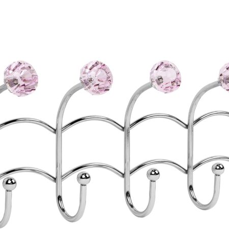 Over-The-Door Hook Rack, Pink Acrylic