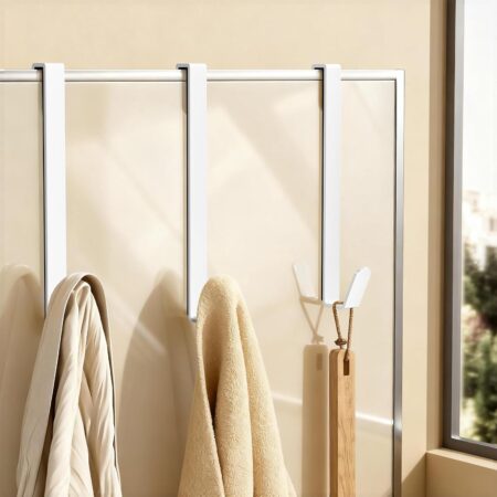 White Over-The-Door Hook For Shower Or Glass Doors