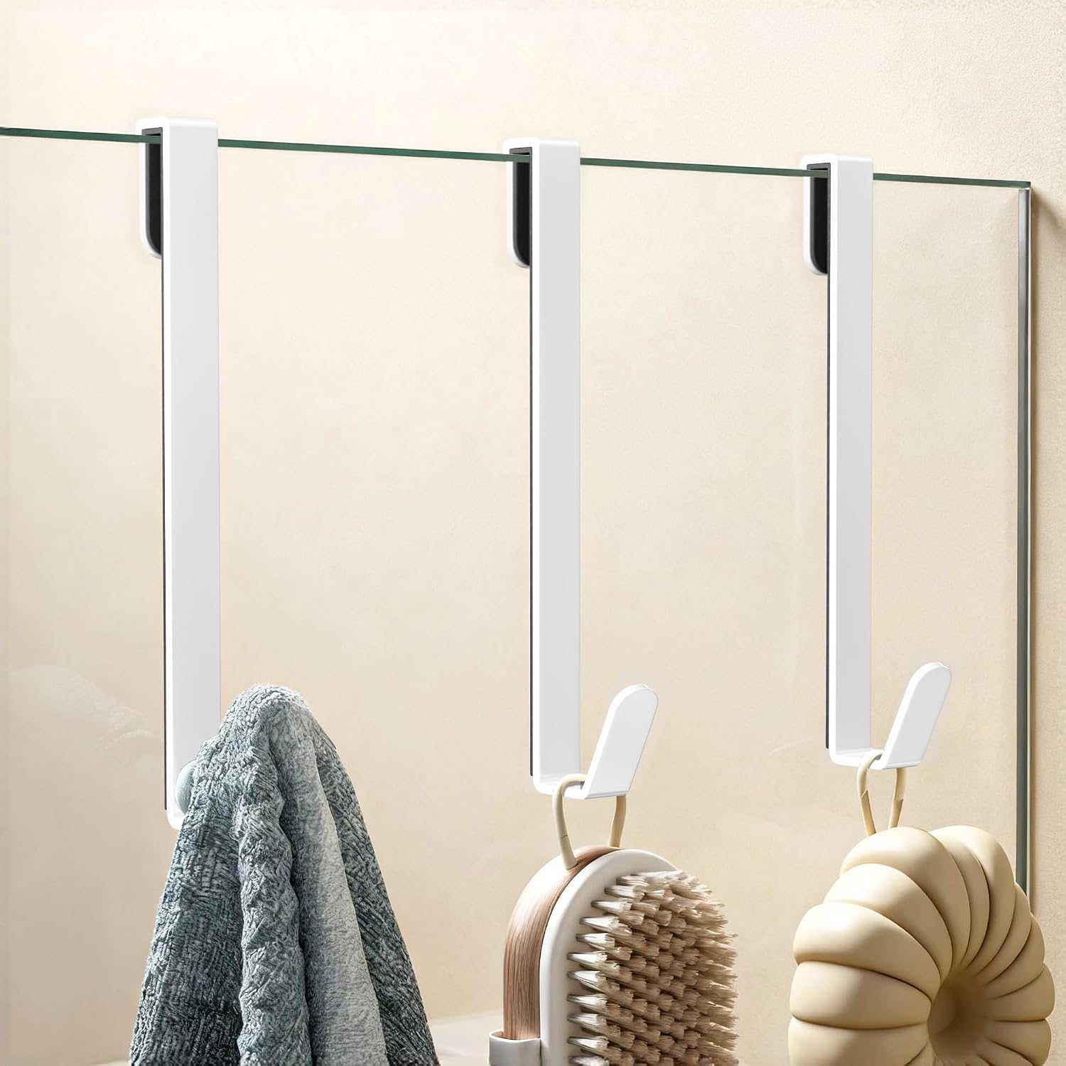 White Over-The-Door Hook For Shower Or Glass Doors - Image 2