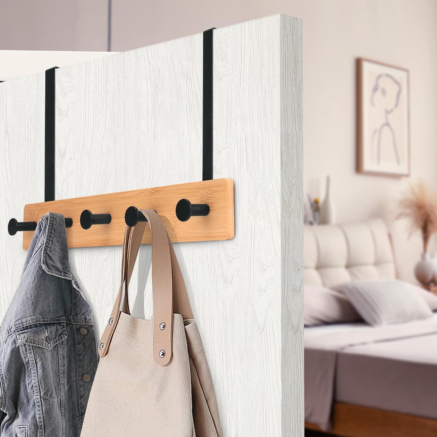 Bamboo Over-The-Door Hanging Rack - Image 2
